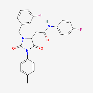 2-[3-(3-fluorobenzyl)-1-(4-methylphenyl)-2,5-dioxoimidazolidin-4-yl]-N-(4-fluorophenyl)acetamide