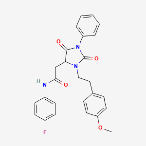 molecular formula C26H24FN3O4 B11070129 N-(4-fluorophenyl)-2-{3-[2-(4-methoxyphenyl)ethyl]-2,5-dioxo-1-phenylimidazolidin-4-yl}acetamide 