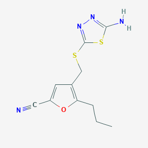 2-Furancarbonitrile, 4-[[(5-amino-1,3,4-thiadiazol-2-yl)thio]methyl]-5-propyl-