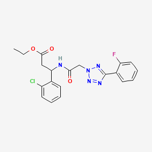 molecular formula C20H19ClFN5O3 B11070137 ethyl 3-(2-chlorophenyl)-3-({[5-(2-fluorophenyl)-2H-tetrazol-2-yl]acetyl}amino)propanoate 