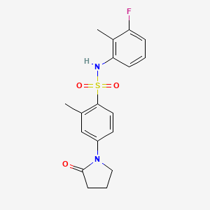 molecular formula C18H19FN2O3S B11070145 N-(3-fluoro-2-methylphenyl)-2-methyl-4-(2-oxopyrrolidin-1-yl)benzenesulfonamide 