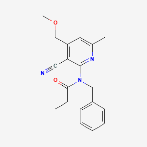 molecular formula C19H21N3O2 B11070159 N-benzyl-N-[3-cyano-4-(methoxymethyl)-6-methylpyridin-2-yl]propanamide 