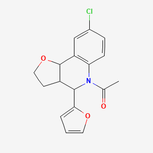 1-[8-chloro-4-(furan-2-yl)-2,3,3a,9b-tetrahydrofuro[3,2-c]quinolin-5(4H)-yl]ethanone