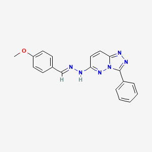 molecular formula C19H16N6O B11070166 6-[(2E)-2-(4-methoxybenzylidene)hydrazinyl]-3-phenyl[1,2,4]triazolo[4,3-b]pyridazine 