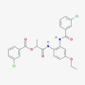 1-[(2-{[(3-Chlorophenyl)carbonyl]amino}-4-ethoxyphenyl)amino]-1-oxopropan-2-yl 3-chlorobenzoate