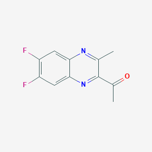 molecular formula C11H8F2N2O B11070206 1-(6,7-Difluoro-3-methylquinoxalin-2-yl)ethanone 