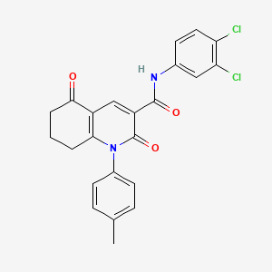 molecular formula C23H18Cl2N2O3 B11070227 N-(3,4-dichlorophenyl)-1-(4-methylphenyl)-2,5-dioxo-1,2,5,6,7,8-hexahydroquinoline-3-carboxamide 