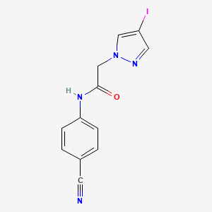 molecular formula C12H9IN4O B11070243 N-(4-cyanophenyl)-2-(4-iodo-1H-pyrazol-1-yl)acetamide 