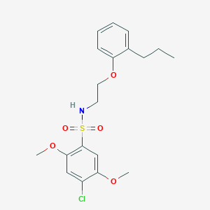 molecular formula C19H24ClNO5S B11070251 4-chloro-2,5-dimethoxy-N-[2-(2-propylphenoxy)ethyl]benzenesulfonamide 