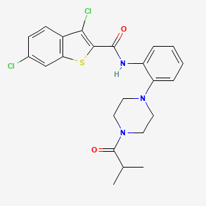 3,6-dichloro-N-{2-[4-(2-methylpropanoyl)piperazin-1-yl]phenyl}-1-benzothiophene-2-carboxamide