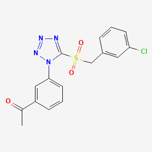 1-(3-{5-[(3-chlorobenzyl)sulfonyl]-1H-tetrazol-1-yl}phenyl)ethanone