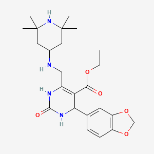 Ethyl 4-(1,3-benzodioxol-5-yl)-2-oxo-6-{[(2,2,6,6-tetramethylpiperidin-4-yl)amino]methyl}-1,2,3,4-tetrahydropyrimidine-5-carboxylate