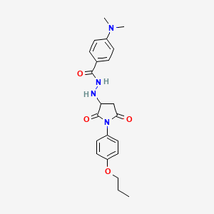 4-(dimethylamino)-N'-[2,5-dioxo-1-(4-propoxyphenyl)pyrrolidin-3-yl]benzohydrazide