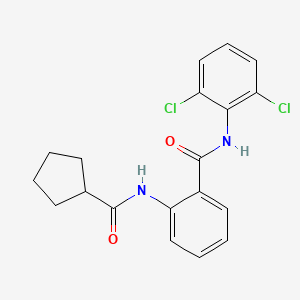 molecular formula C19H18Cl2N2O2 B11070370 2-[(cyclopentylcarbonyl)amino]-N-(2,6-dichlorophenyl)benzamide 