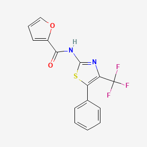 molecular formula C15H9F3N2O2S B11070374 N-[5-phenyl-4-(trifluoromethyl)-1,3-thiazol-2-yl]furan-2-carboxamide 