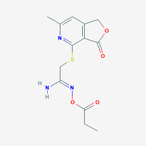 (1Z)-2-[(6-methyl-3-oxo-1,3-dihydrofuro[3,4-c]pyridin-4-yl)sulfanyl]-N'-(propanoyloxy)ethanimidamide