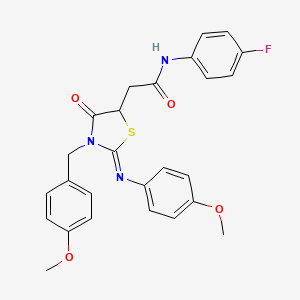 N-(4-fluorophenyl)-2-{(2Z)-3-(4-methoxybenzyl)-2-[(4-methoxyphenyl)imino]-4-oxo-1,3-thiazolidin-5-yl}acetamide