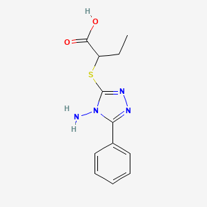 2-[(4-amino-5-phenyl-4H-1,2,4-triazol-3-yl)sulfanyl]butanoic acid