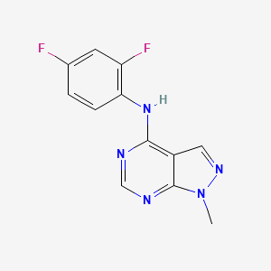 molecular formula C12H9F2N5 B11070447 N-(2,4-difluorophenyl)-1-methyl-1H-pyrazolo[3,4-d]pyrimidin-4-amine 