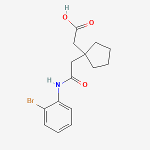 molecular formula C15H18BrNO3 B11070459 {1-[2-(2-Bromoanilino)-2-oxoethyl]cyclopentyl}acetic acid 