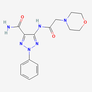 molecular formula C15H18N6O3 B11070468 5-[(morpholin-4-ylacetyl)amino]-2-phenyl-2H-1,2,3-triazole-4-carboxamide 