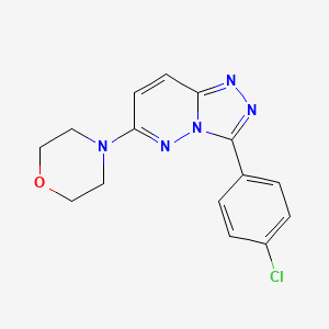 molecular formula C15H14ClN5O B11070476 3-(4-Chlorophenyl)-6-(morpholin-4-yl)[1,2,4]triazolo[4,3-b]pyridazine 