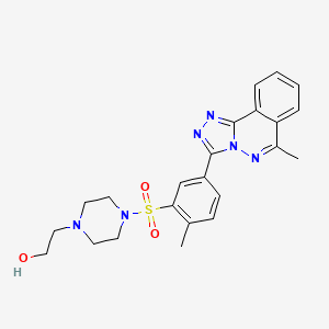 molecular formula C23H26N6O3S B11070477 2-(4-{[2-Methyl-5-(6-methyl[1,2,4]triazolo[3,4-a]phthalazin-3-yl)phenyl]sulfonyl}-1-piperazinyl)ethanol 