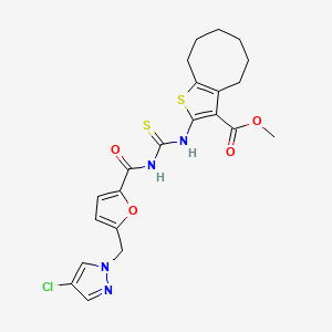 methyl 2-{[({5-[(4-chloro-1H-pyrazol-1-yl)methyl]furan-2-yl}carbonyl)carbamothioyl]amino}-4,5,6,7,8,9-hexahydrocycloocta[b]thiophene-3-carboxylate