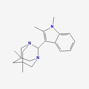 molecular formula C20H27N3 B11070491 2-(1,2-dimethyl-1H-indol-3-yl)-5,7-dimethyl-1,3-diazatricyclo[3.3.1.1~3,7~]decane 