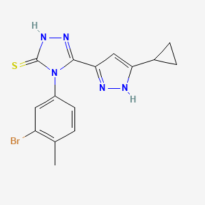 4-(3-bromo-4-methylphenyl)-5-(3-cyclopropyl-1H-pyrazol-5-yl)-4H-1,2,4-triazole-3-thiol