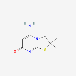 molecular formula C8H11N3OS B11070534 5-amino-2,2-dimethyl-2,3-dihydro-7H-[1,3]thiazolo[3,2-a]pyrimidin-7-one 