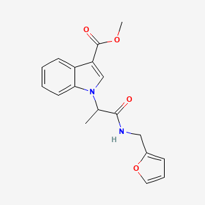 molecular formula C18H18N2O4 B11070541 1-{1-[(Furan-2-ylmethyl)-carbamoyl]-ethyl}-1H-indole-3-carboxylic acid methyl ester 