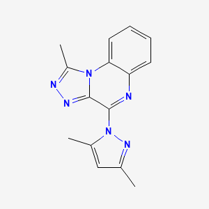 molecular formula C15H14N6 B11070551 4-(3,5-dimethyl-1H-pyrazol-1-yl)-1-methyl[1,2,4]triazolo[4,3-a]quinoxaline 