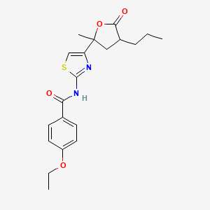 4-ethoxy-N-[4-(2-methyl-5-oxo-4-propyltetrahydrofuran-2-yl)-1,3-thiazol-2-yl]benzamide