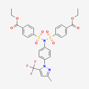 ethyl 4-({[4-(ethoxycarbonyl)phenyl]sulfonyl}{4-[3-methyl-5-(trifluoromethyl)-1H-pyrazol-1-yl]phenyl}sulfamoyl)benzoate