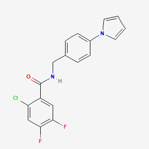 molecular formula C18H13ClF2N2O B11070580 2-chloro-4,5-difluoro-N-[4-(1H-pyrrol-1-yl)benzyl]benzamide 