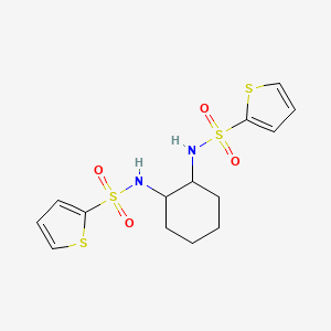 molecular formula C14H18N2O4S4 B11070594 N,N'-cyclohexane-1,2-diyldithiophene-2-sulfonamide 