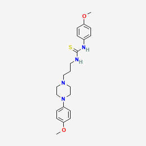 molecular formula C22H30N4O2S B11070597 1-(4-Methoxyphenyl)-3-{3-[4-(4-methoxyphenyl)piperazin-1-yl]propyl}thiourea 