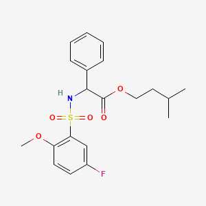 3-Methylbutyl {[(5-fluoro-2-methoxyphenyl)sulfonyl]amino}(phenyl)acetate