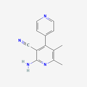 molecular formula C13H12N4 B11070600 2-Amino-5,6-dimethyl-4,4'-bipyridine-3-carbonitrile 