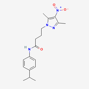 molecular formula C18H24N4O3 B11070632 4-(3,5-dimethyl-4-nitro-1H-pyrazol-1-yl)-N-[4-(propan-2-yl)phenyl]butanamide 