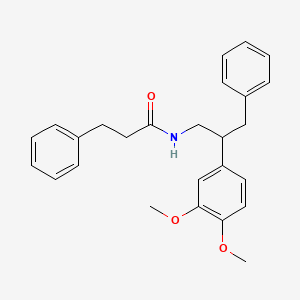 molecular formula C26H29NO3 B11070634 N-[2-(3,4-dimethoxyphenyl)-3-phenylpropyl]-3-phenylpropanamide 