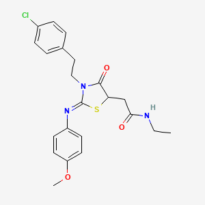 molecular formula C22H24ClN3O3S B11070647 2-{(2Z)-3-[2-(4-chlorophenyl)ethyl]-2-[(4-methoxyphenyl)imino]-4-oxo-1,3-thiazolidin-5-yl}-N-ethylacetamide 