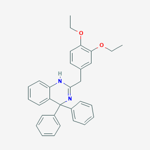 molecular formula C31H30N2O2 B11070653 2-(3,4-Diethoxybenzyl)-4,4-diphenyl-3,4-dihydroquinazoline 