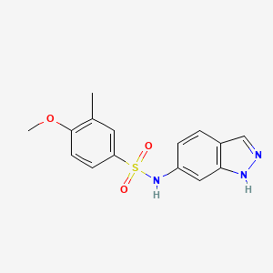 molecular formula C15H15N3O3S B11070659 N-(1H-indazol-6-yl)-4-methoxy-3-methylbenzenesulfonamide 