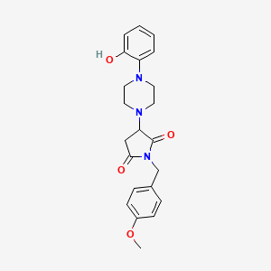 molecular formula C22H25N3O4 B11070661 3-[4-(2-Hydroxyphenyl)piperazin-1-yl]-1-(4-methoxybenzyl)pyrrolidine-2,5-dione 