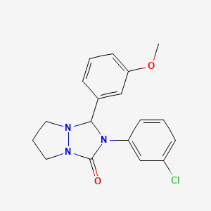 molecular formula C18H18ClN3O2 B11070662 2-(3-chlorophenyl)-3-(3-methoxyphenyl)tetrahydro-1H,5H-pyrazolo[1,2-a][1,2,4]triazol-1-one 