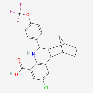 2-Chloro-6-[4-(trifluoromethoxy)phenyl]-5,6,6a,7,8,9,10,10a-octahydro-7,10-methanophenanthridine-4-carboxylic acid