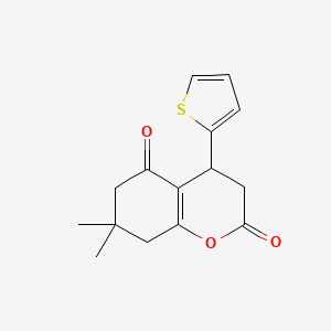 molecular formula C15H16O3S B11070670 7,7-dimethyl-4-thien-2-yl-4,6,7,8-tetrahydro-2H-chromene-2,5(3H)-dione 