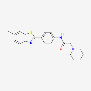 N-[4-(6-methyl-1,3-benzothiazol-2-yl)phenyl]-2-(piperidin-1-yl)acetamide